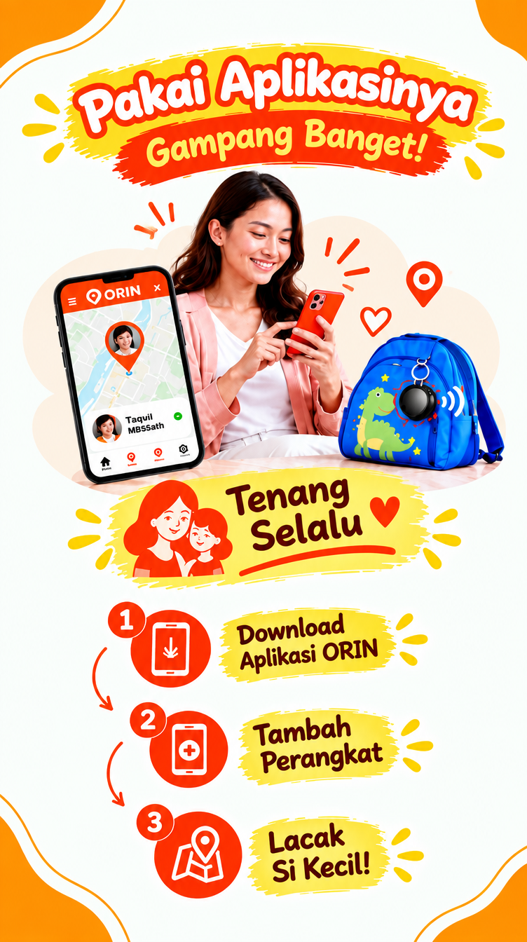 Cara Kerja ORIN Tag 2 - Pasangkan di Tas, Pantau dengan Tenang