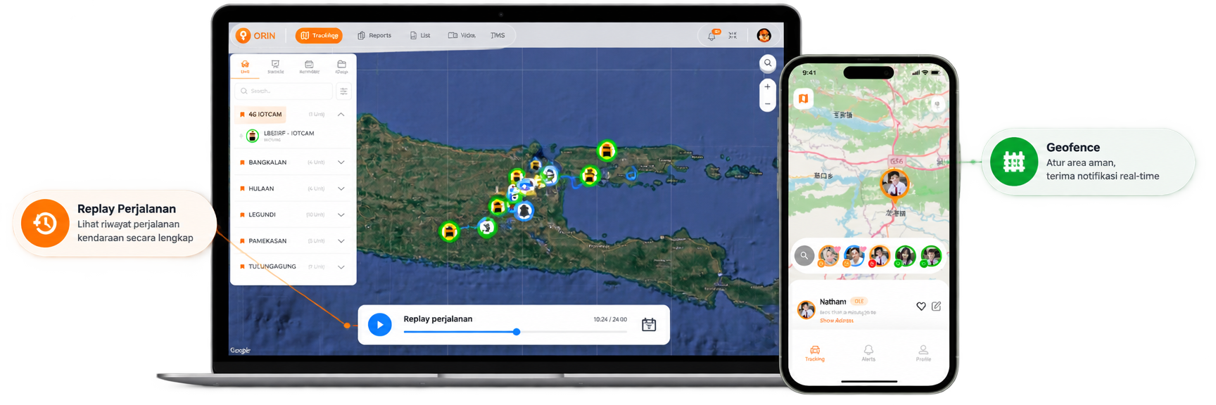 ORIN GPS Tracking Platform Dashboard